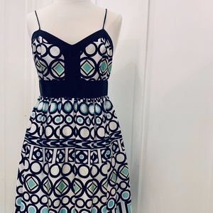 "Milly of New York" silk geometric mini dress